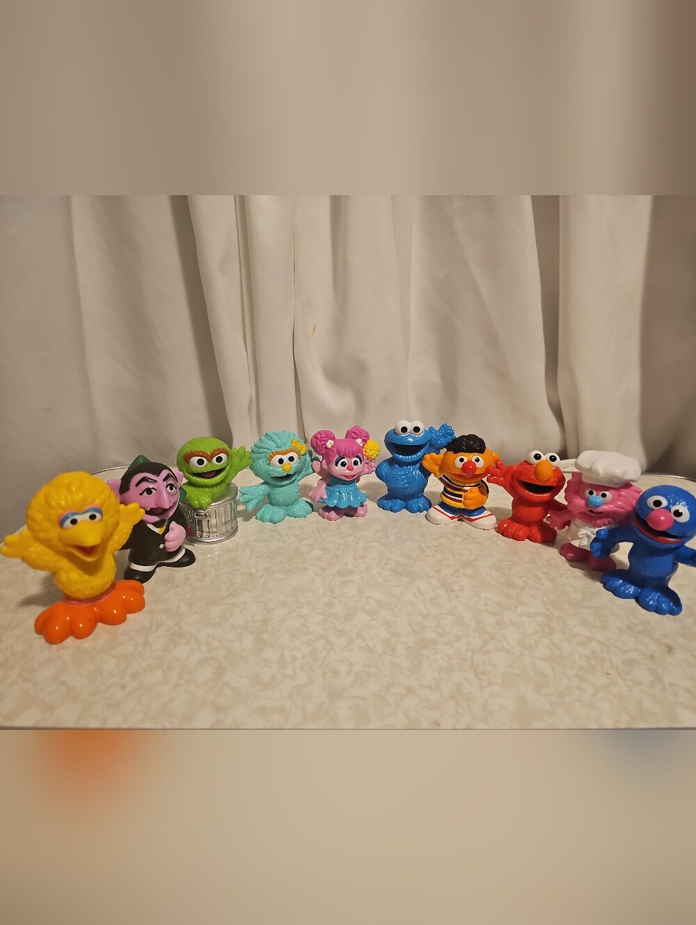 10- Sesame Street Collectible Character Toy Set Cake Toppers  - Multicolor